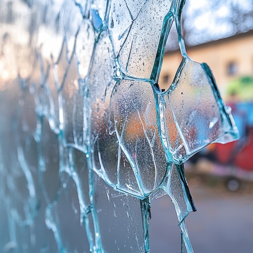 Eingeworfene Fensterscheibe